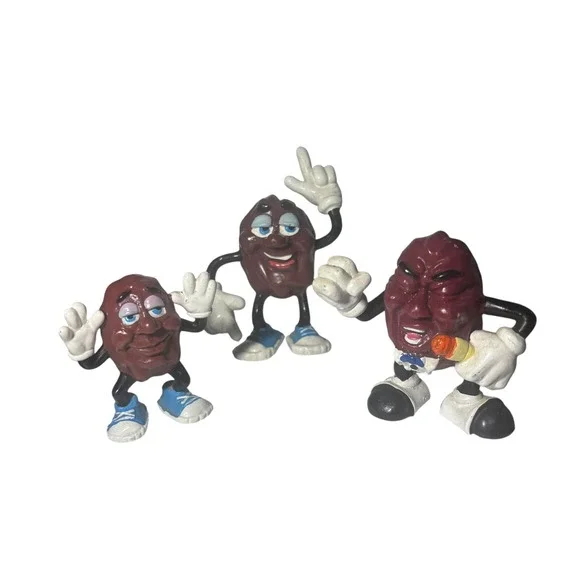 The California‎ Raisins 1987 Calfas Set of 3 Figurines Vintage Collectible