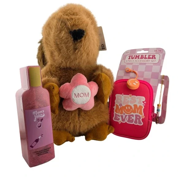 Celebrate Mothers Day‎ Squirrel Plush With Mom Flower Socks And Tumbler Set