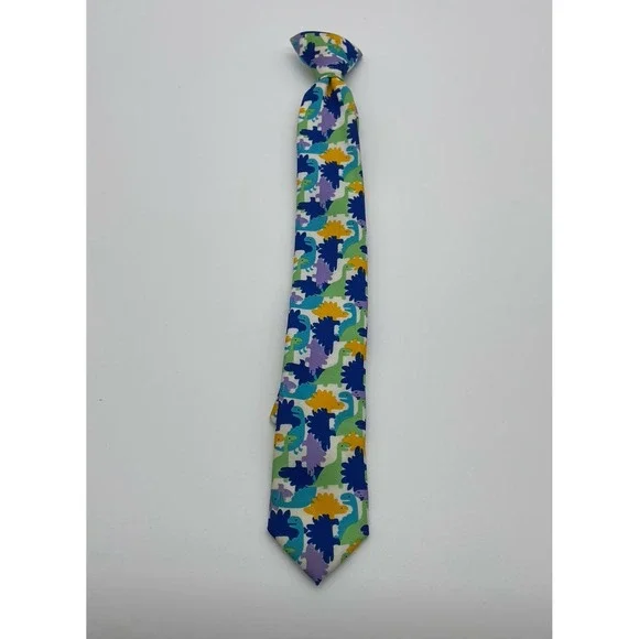 Wembley Boys Dinosaurs ‎ Tie Blue Green Purple Washable