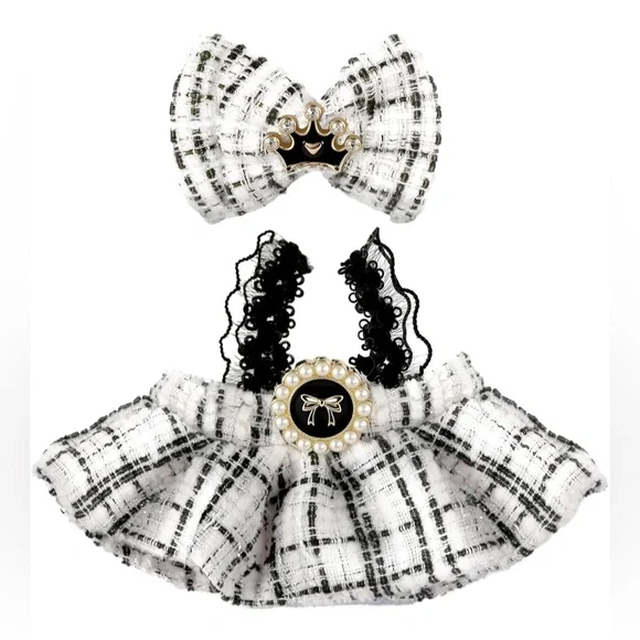 Chic Labubu or Doll Clothes with Hair Bow