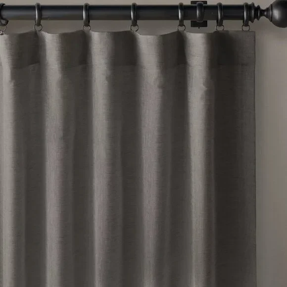 Restoration Hardware Fog Belgian Sheer Linen Curtain Panel