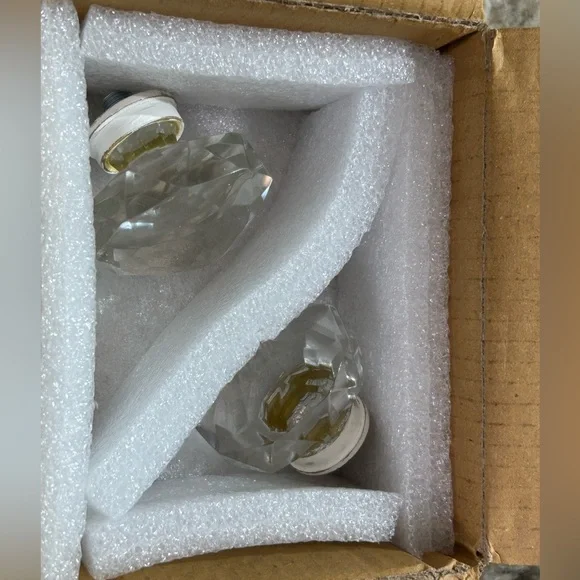 Restoration Hardware Clear Glass Fauceted Finial Knobs
