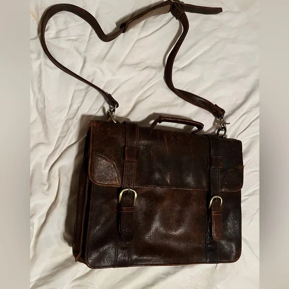 Leather briefcase; purchased from A.G. Russell knives company.