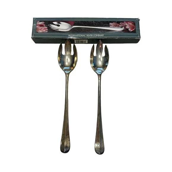 International Silver Company Silverplated Serving Fork Set 2pc 13in