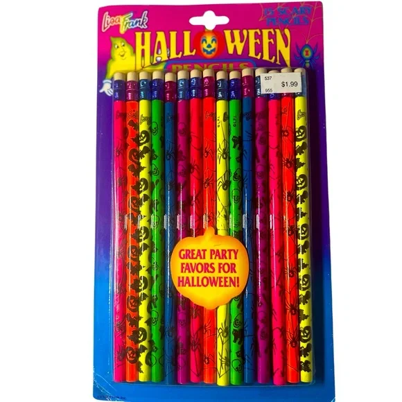 Vintage 1990’s Lisa Frank 15 Halloween Multicolor Scary Pencils. New with Tags