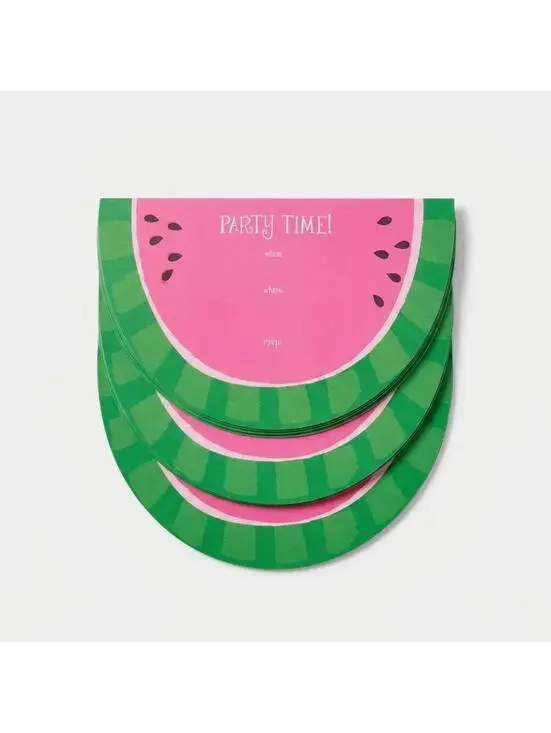 Watermelon Slice Party Invitations - 10 Count NWT