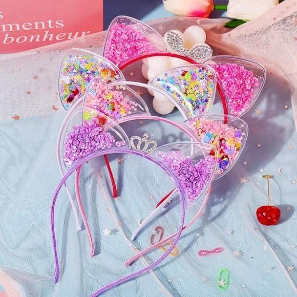 4- PCS CAT EARS HEADBANDS MULTICOLORS