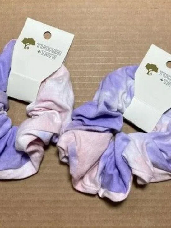 Tucker + Tate Girls Hair Accessories Scrunchies Purple Pink White Tie Dye