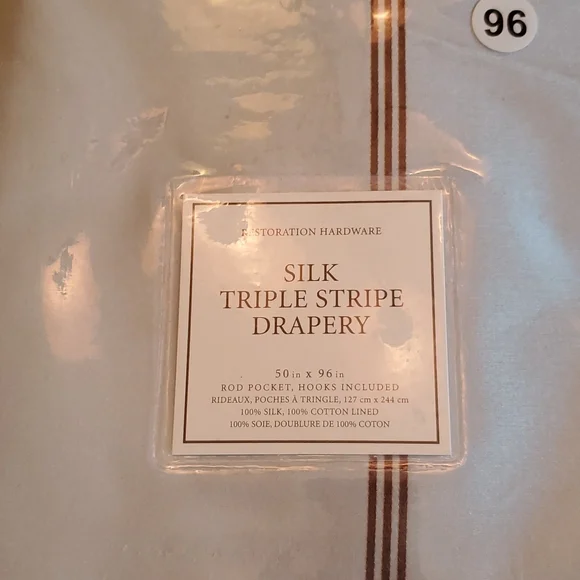 Restoration Hardware, new in package silk taffeta drapery panel.