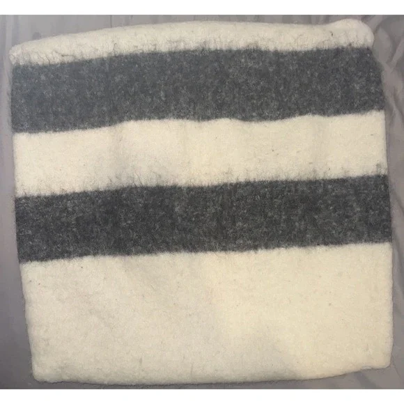 Restoration Hardware Alpaca Blend Pillow Cover White / Black/ Gray