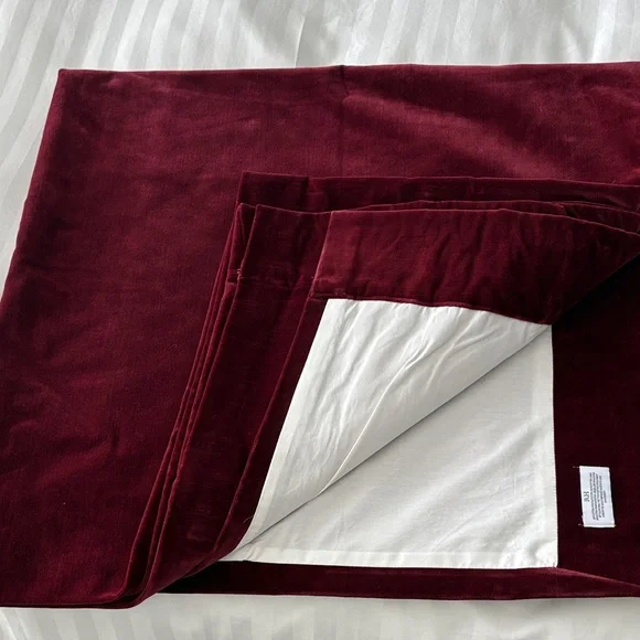 Restoration Hardware Burgundy Velvet Curtain Panel