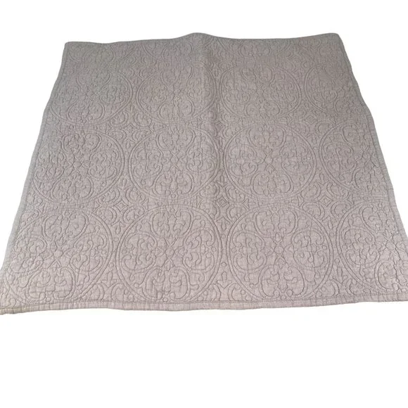 Restoration Hardware 25x25 Plum Gray Quilted Pillow Cover