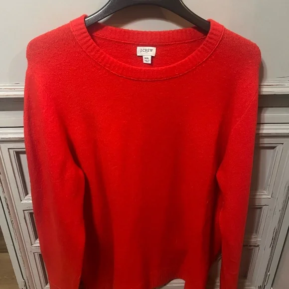 J. Crew Red Crew Neck Sweater