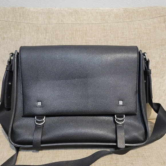 PEDRO Black Genuine Leather Briefcase Bag