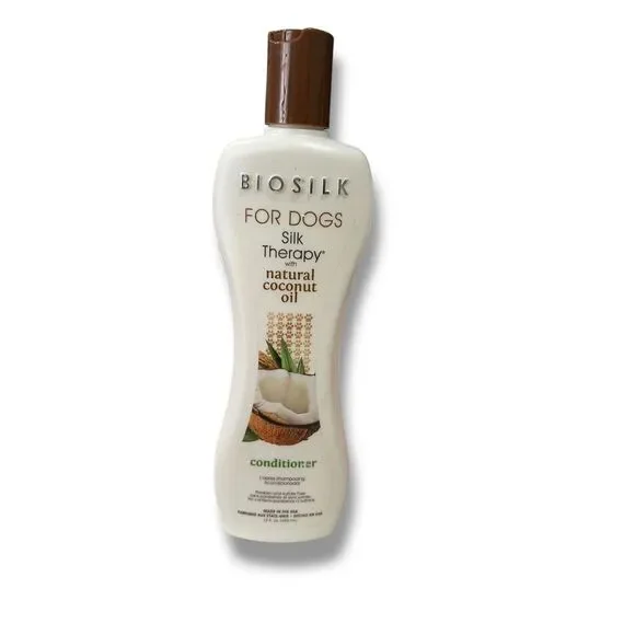 BioSilk for Dogs Silk Therapy Conditioner with 12 Fl Oz (Pack of 1), Beige