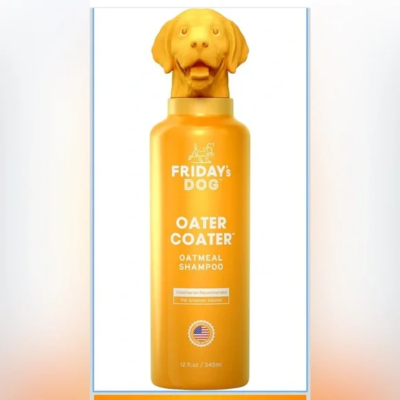Friday’s Dog Shampoo 12oz Oater Coater Vitamins Cruelty Free Almond Honey Scent