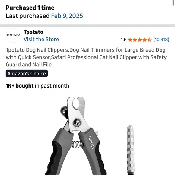 Tpotato Dog Nail Clippers with Safety Guard