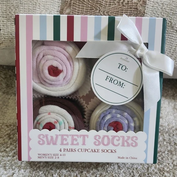 Pink and Purple Cupcake Party Favor Socks