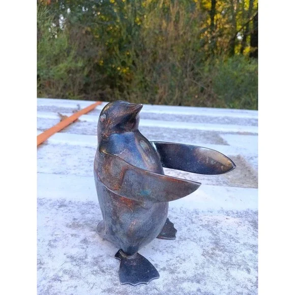 Restoration Hardware Silver Penguin Candle Holder/Decoration
