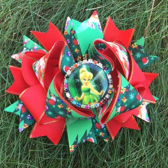 Christmas Tinkerbell Hair‎ Bow