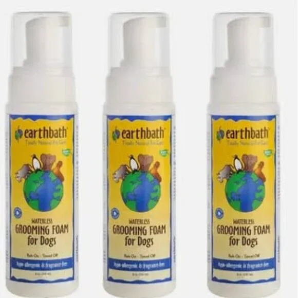 3 packs - Eearthbath, All Natural Hypo-Allergenic Dog Grooming Foam 8 oz
