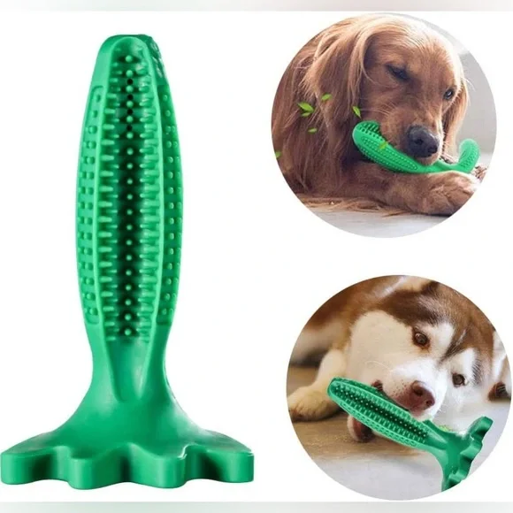 Dog Toothbrush Stick Rubber Dog Chew Toys, for Medium Large Dogs Puppy Dental