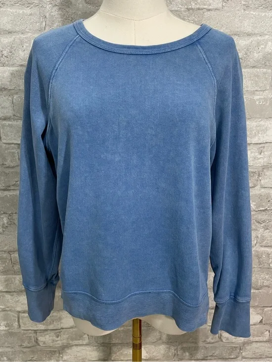 J. Crew Raglan Indigo Sweatshirt In Sun Washed Blue