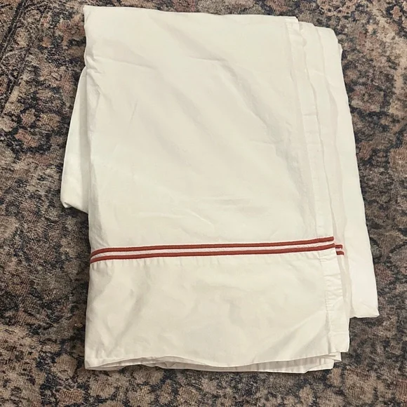 Restoration Hardware Italian Ivory Hotel Satin Queen Flat Sheet