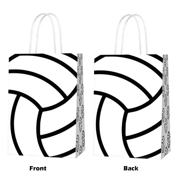16 Volleyball-Themed‎ Party Favor Bags with Handles for Kids and Adults