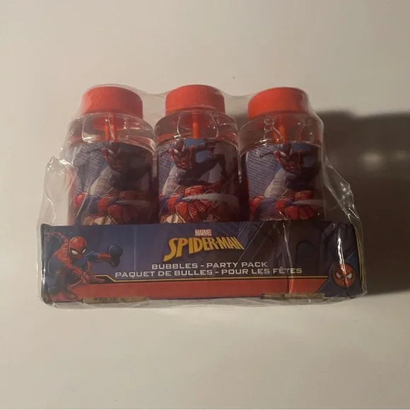 Marvel Spider-Man Party Bubbles Pack - Red and Blue 6 Total New Sealed Hero Fun