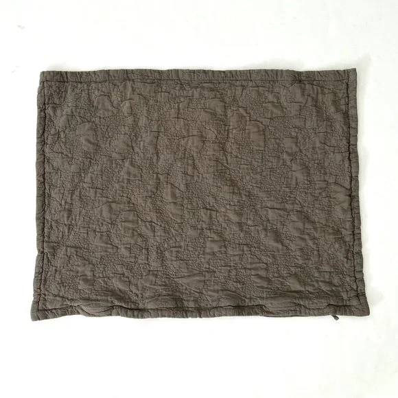 Restoration Hardware Single Pillow Cover Grey-Green Textured 100% Cotton Zip