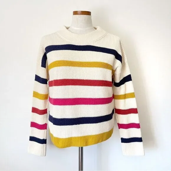 J. Crew The Reeds Rainbow stripe Crewneck sweater size Small preowned