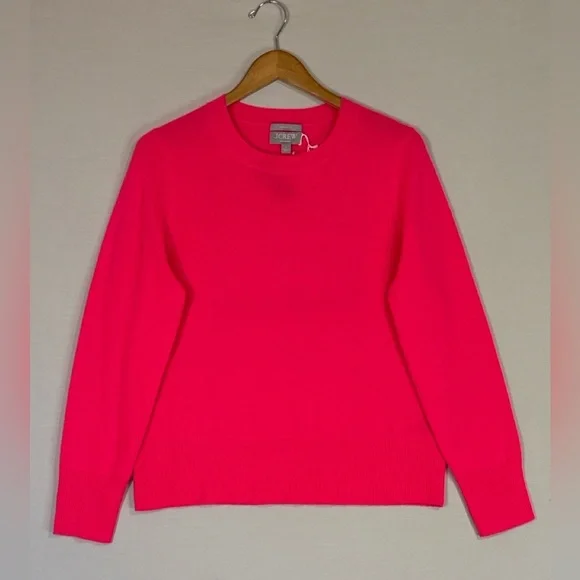 J.Crew 100% Cashmere Classic Fit Sweater Pink Medium NWT Fair Trade