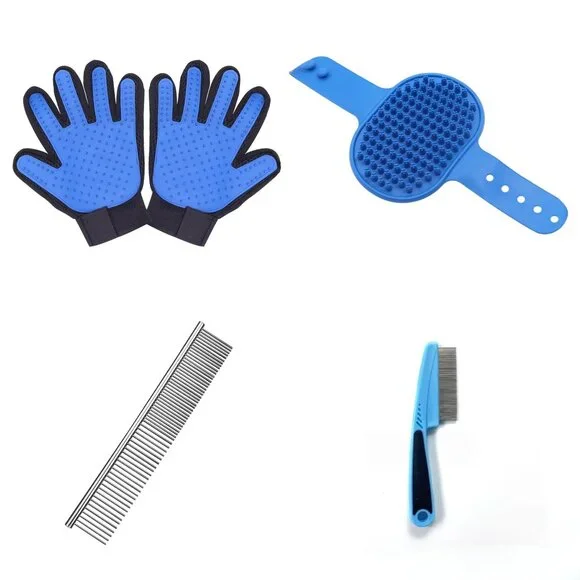 Pet Dog Cat Bath Gloves Grooming Washing Fur Hair Soft
