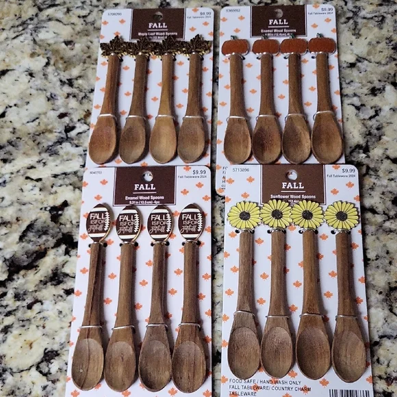 Wooden Spoons Set Fall Theme