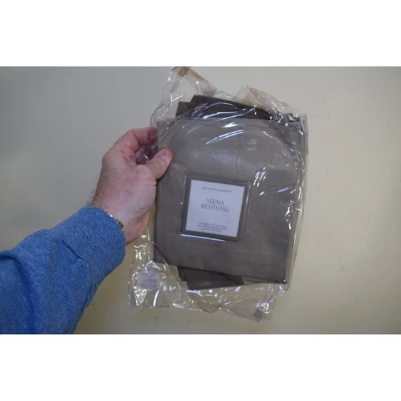Y2K Restoration Hardware SIENA Standard Pillow Linen Sham FLAX Brown Tan NOS NEW
