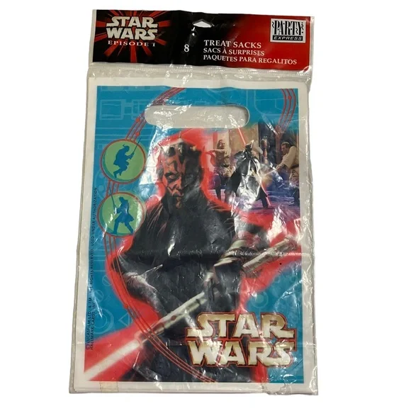 NEW Vintage Hallmark Star Wars Episode I Darth Maul Treat Sacks Party Bags