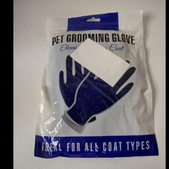 Pet Hair Remover Glove - Gentle Pet Grooming Glove Brush - Deshedding Blue (U1)