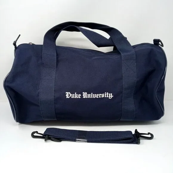 Vintage Duke University Duffel Bag Shoulder Strap Navy Blue Devils Gym Travel
