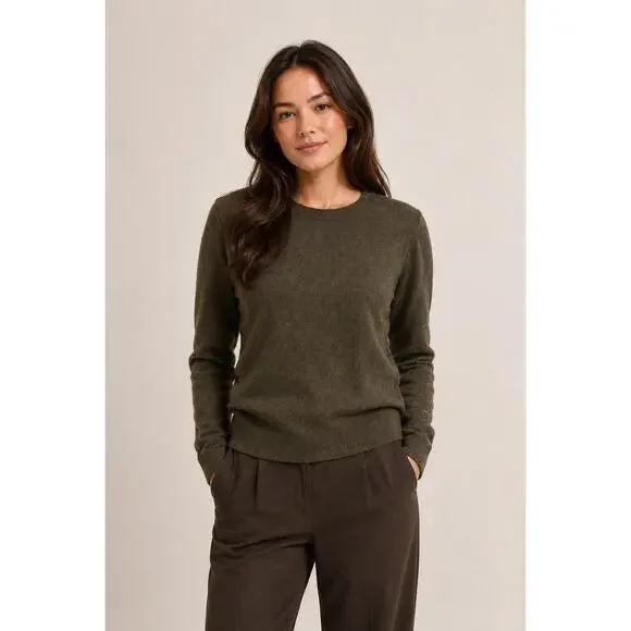 J.Crew Teddie Olive Green Sweater Women’s Medium Soft Knit Crewneck Pullover