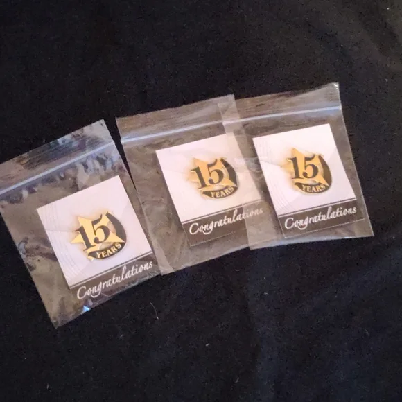 Bundle of 3 Crown Awards Fifteen Year Award Pin