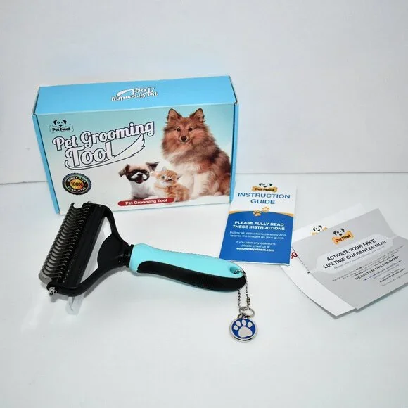 Pet Neat Brush for Shedding, Pet Grooming Tools, Deshedder, Blue, NWT