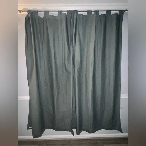 (4) Restoration Hardware Sage 100% Cotton Curtain Drapes Panels 50”x84”