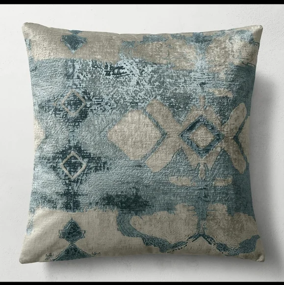Restoration Hardware Velvet Oushak Multi Diamond Pillow Cover $400, New!