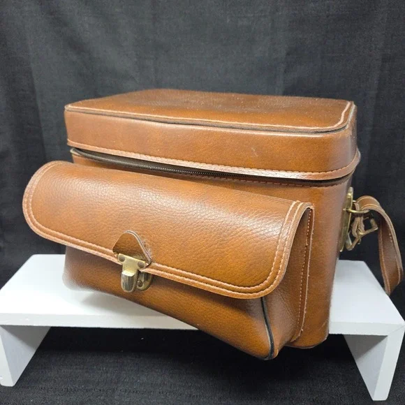 VTG Footed Leather‎ Camera Bag Photography Case Retro USA Made See Pics