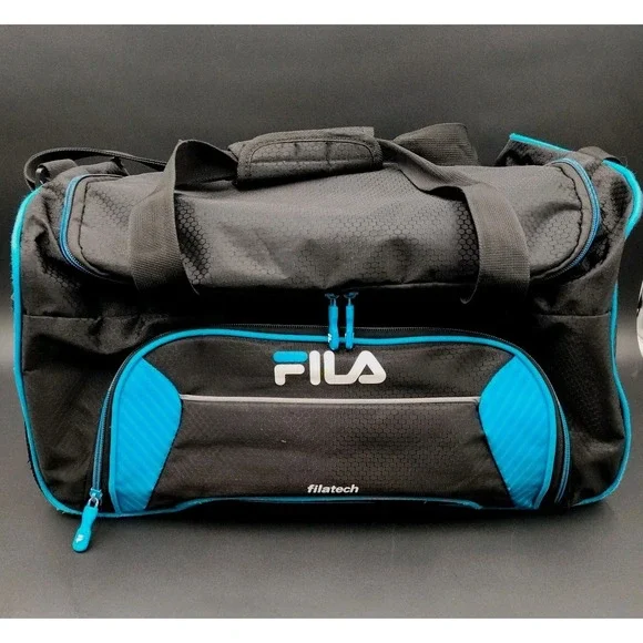 FILA Orson Sports Duffle Bag Canvas‎ Gym straps Zippers Front side Pockets📸👀