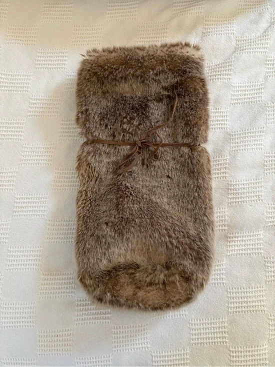 Restoration Hardware Faux Fur Wine Bag