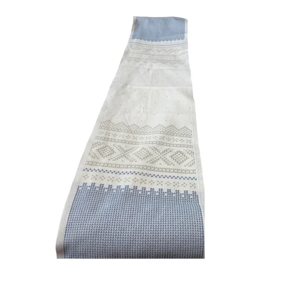 Marius by Ekelund Table Runner Blue Organic Cotton Scandinavian Woven 14x57