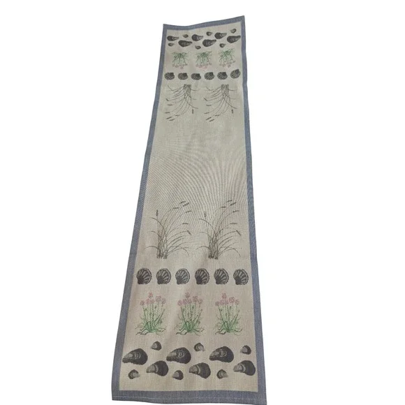 Ekelund Sweden Organic Cotton Table Runner Coastal Woven 14x51 1/2