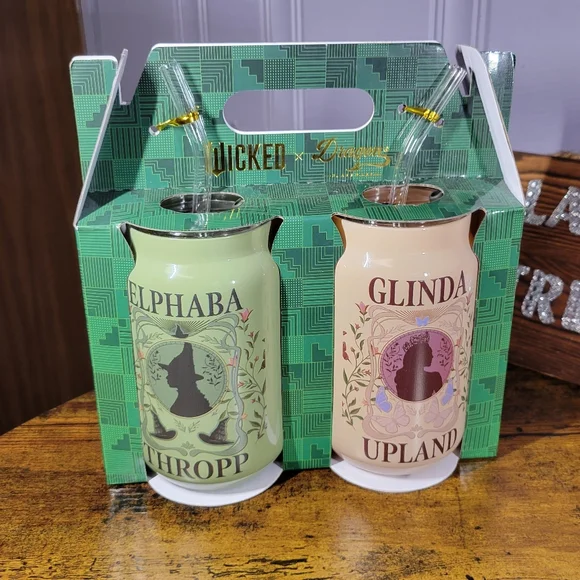 Wicked x Dragon Drinkware Glass Set - Green and Cream